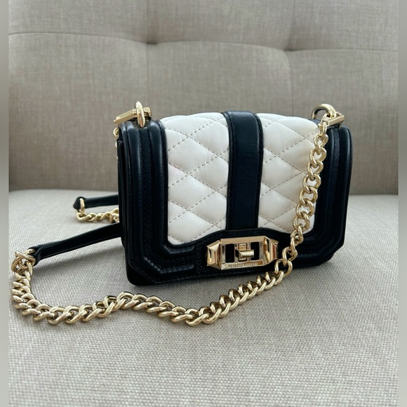 Rebecca Minkoff Black And White Leather Crossbody Purse - Picture 3 of 11